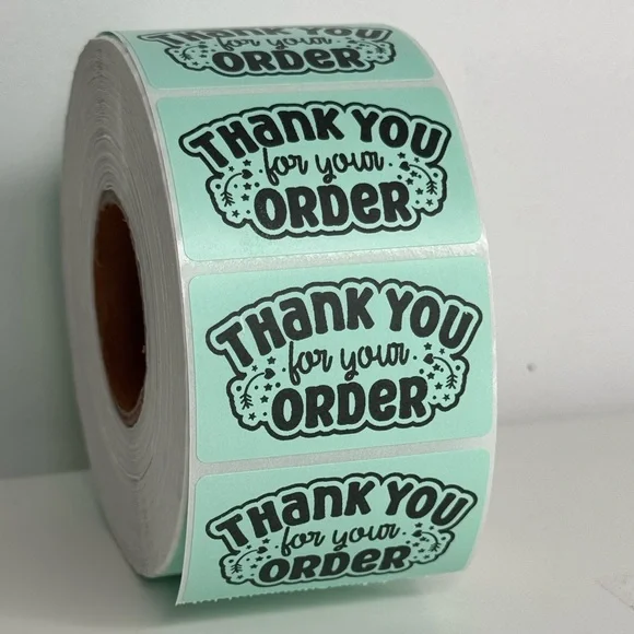 Thank you stickers pink | thank you for your order stickers | 100 sticker - Picture 2 of 4